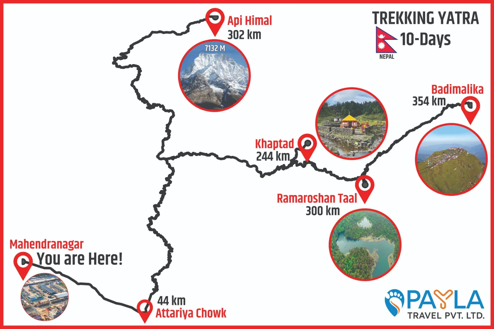 Badimalika Trek route map